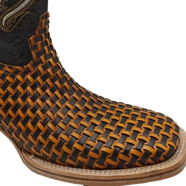 Bota Vaquera Hombre Piel Tejida - Imagen 5