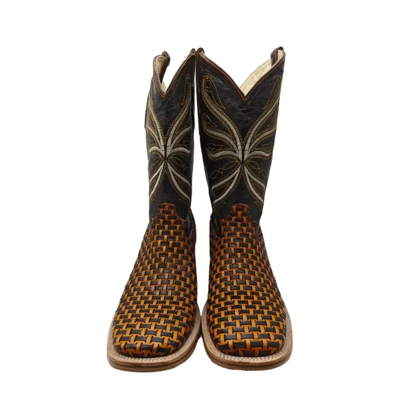 Bota Vaquera Hombre Piel Tejida - Imagen 2